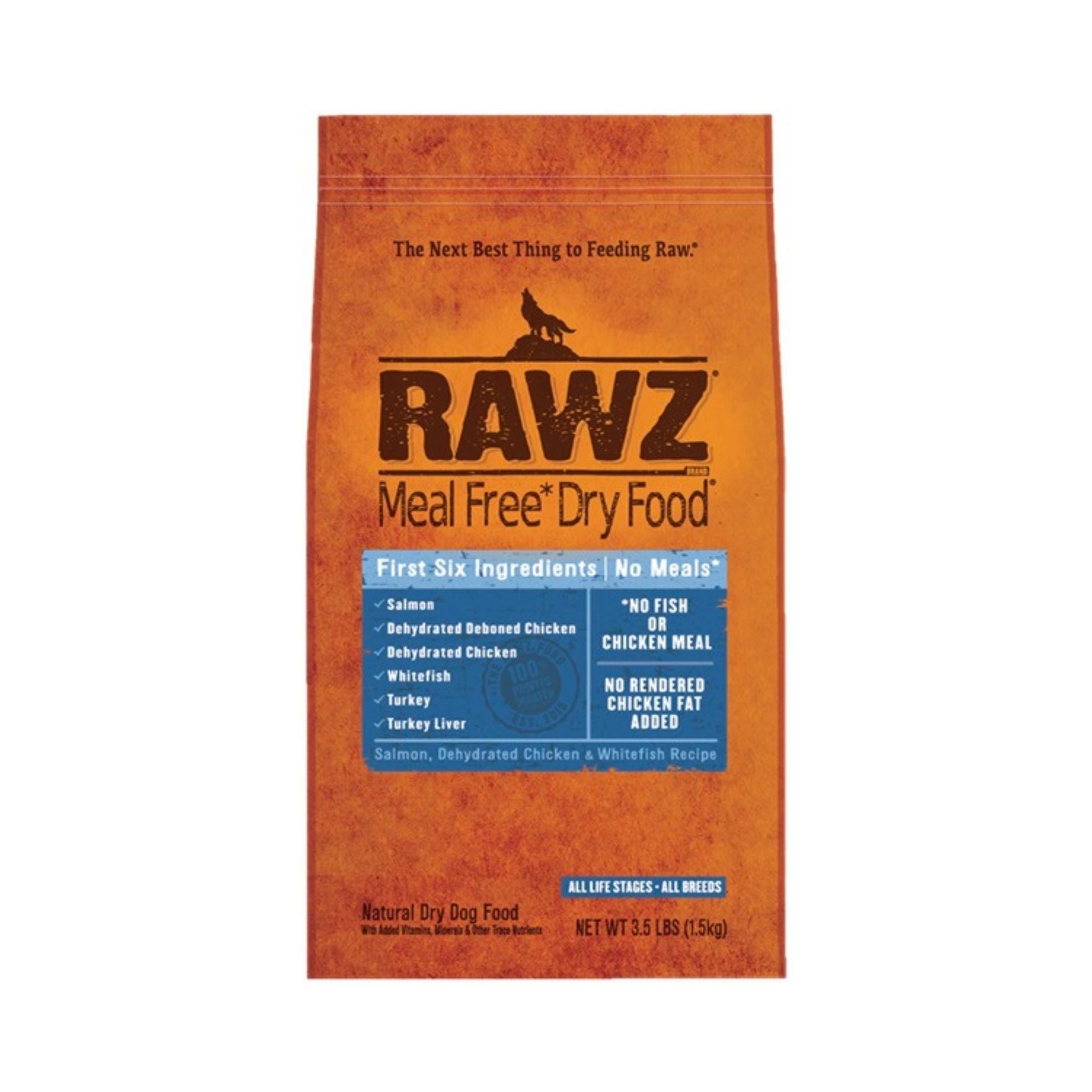 Rawz Dog Salmon Chicken Whitefish Meal Free 3.5Lb