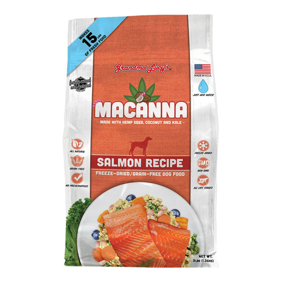 Grandma Lucys Dog Freeze Dried Mac Grain Free Salmon 8 Lbs.