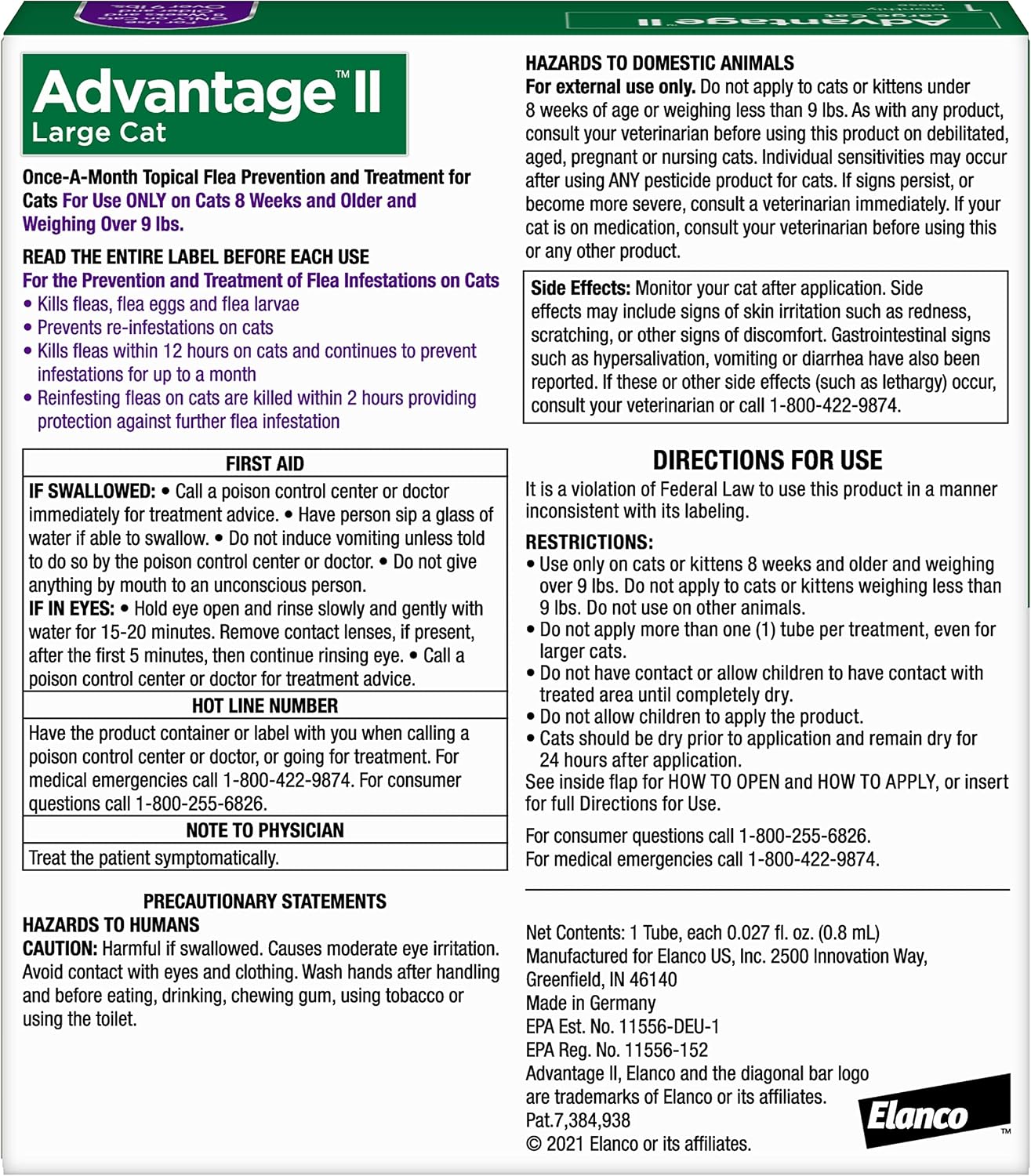 Advantage II Large Cat Flea Treatment