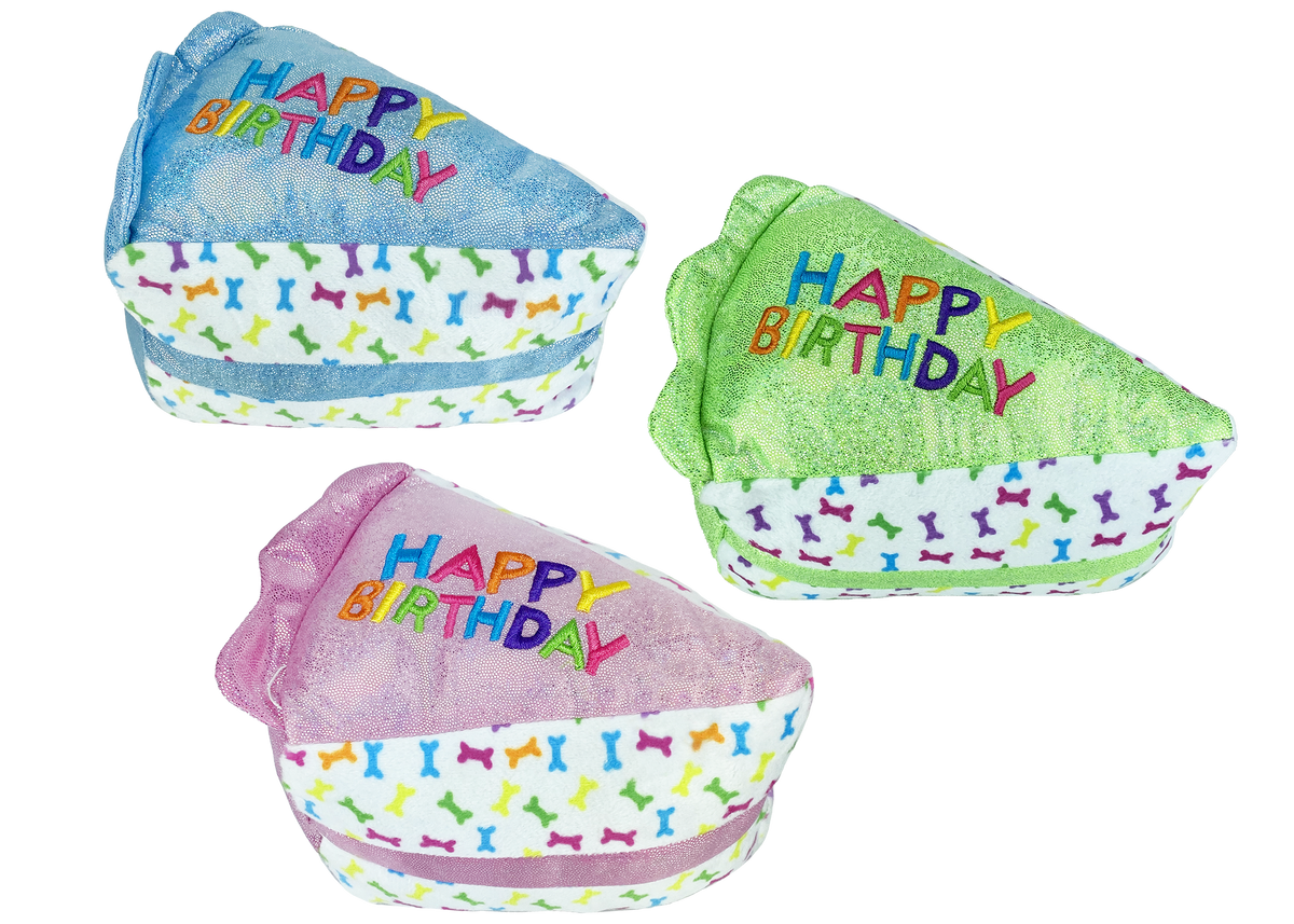 Multipet Birthday Cake Slice (Shiny Assorted Colors) 6 Inch