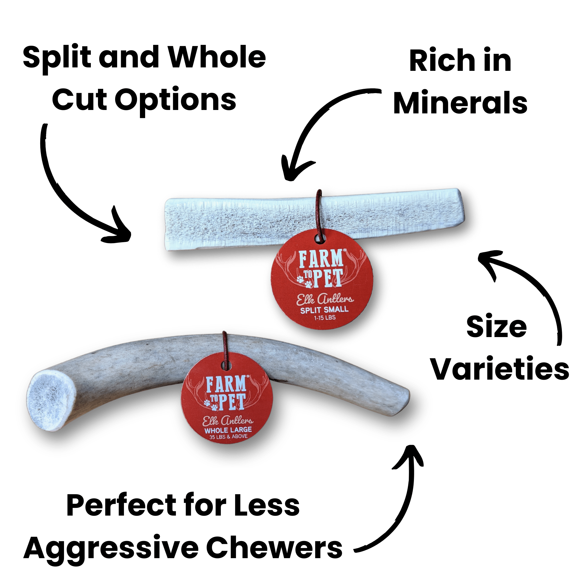ELK ANTLERS FOR DOGS | WHOLE AND SPLIT ELK ANTLER CHEWS