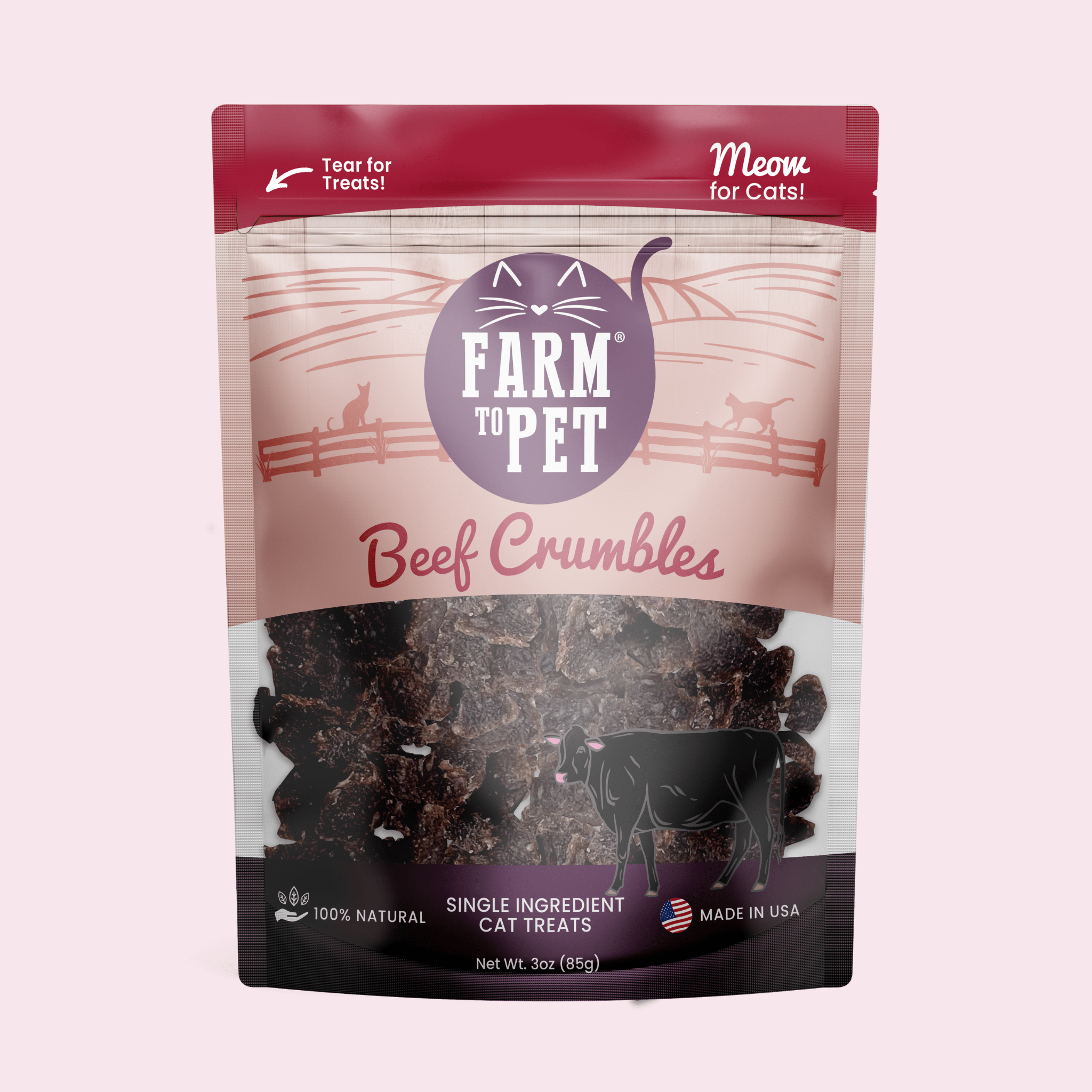 Beef Crumbles Cat Treats | High Protein Treats for Cats