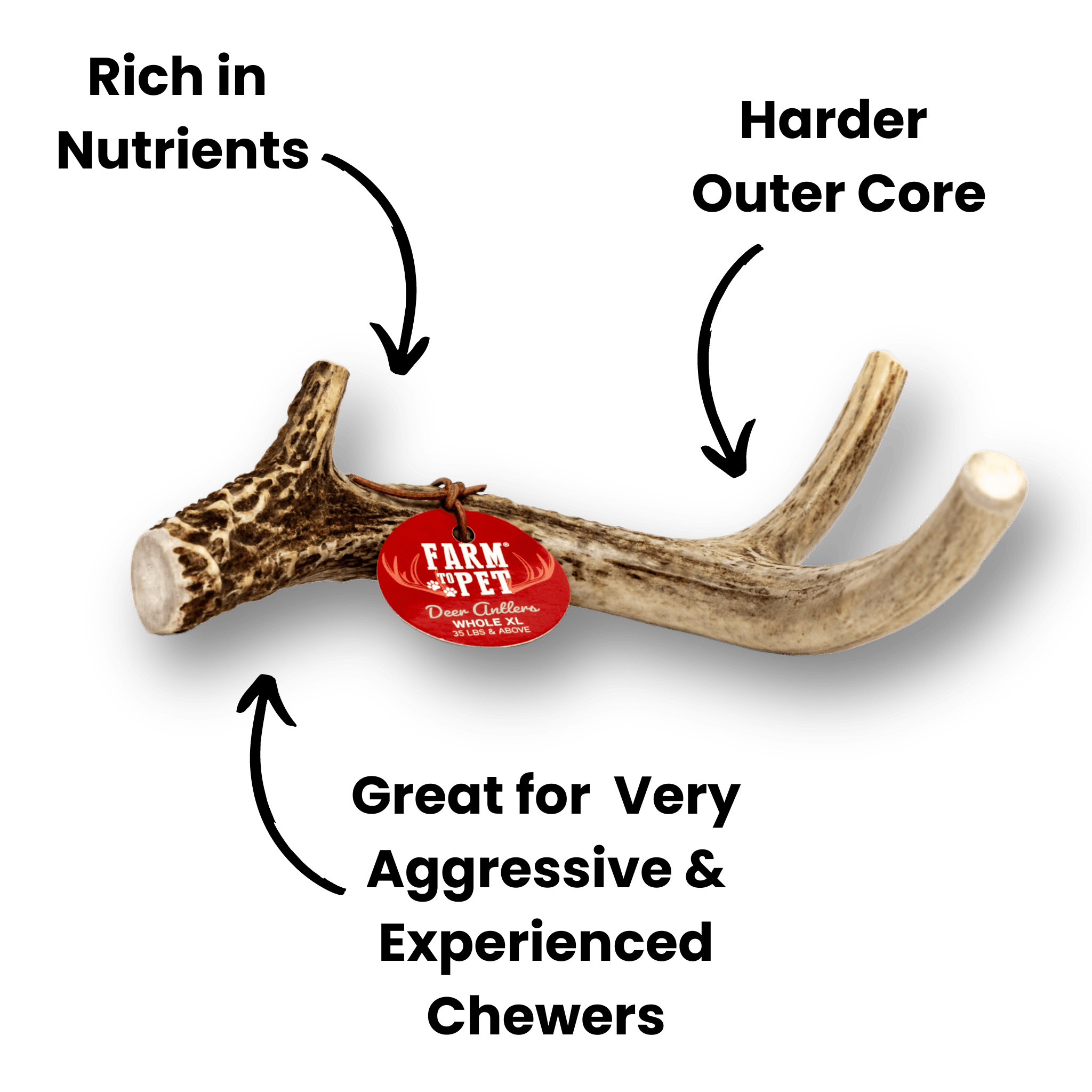 DEER ANTLER DOG CHEWS | ORGANIC CHEW FOR LARGE DOGS