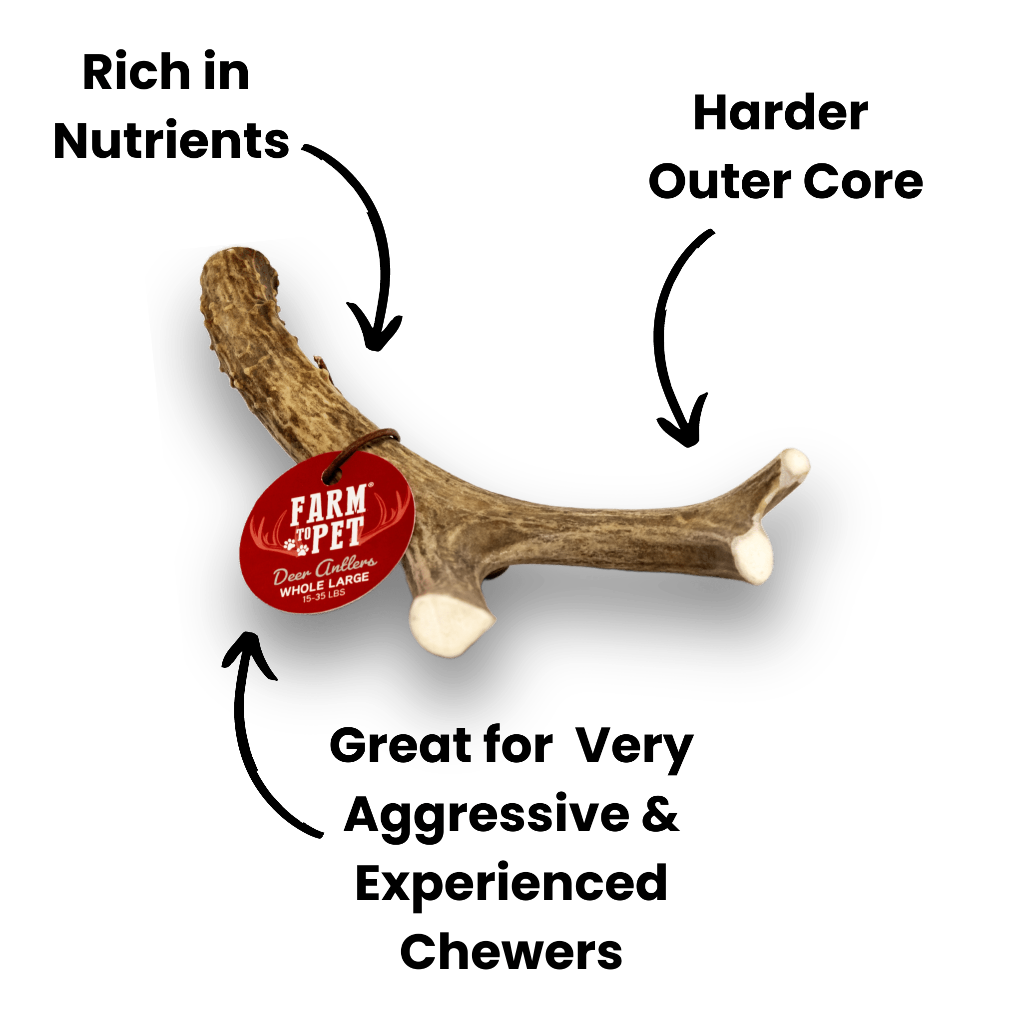DEER ANTLER DOG CHEWS | ORGANIC CHEW FOR LARGE DOGS