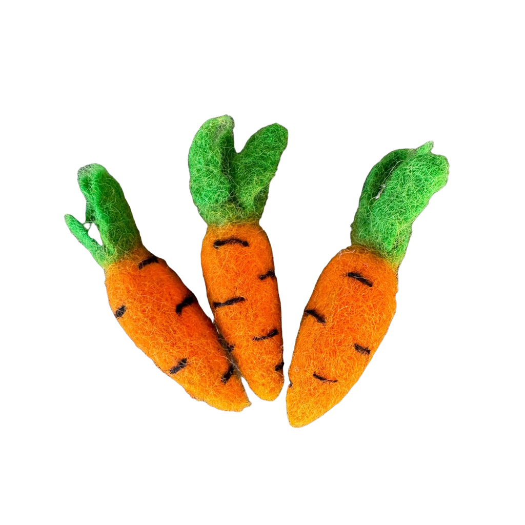 FELTED CAT TOY CARROTS