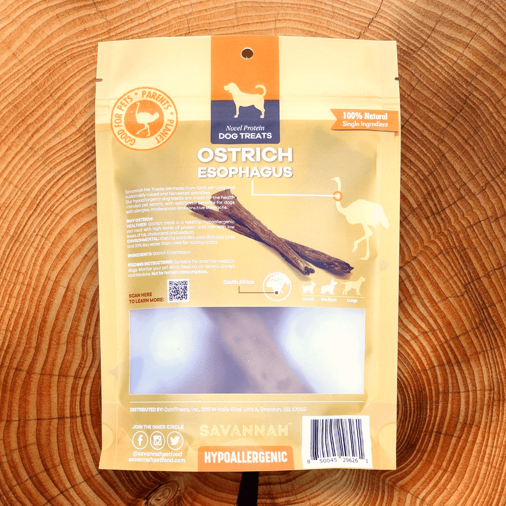 Crunchy Ostrich Esophagus Pieces: The Light & Airy, All-Natural Treat for Small to Medium Dogs