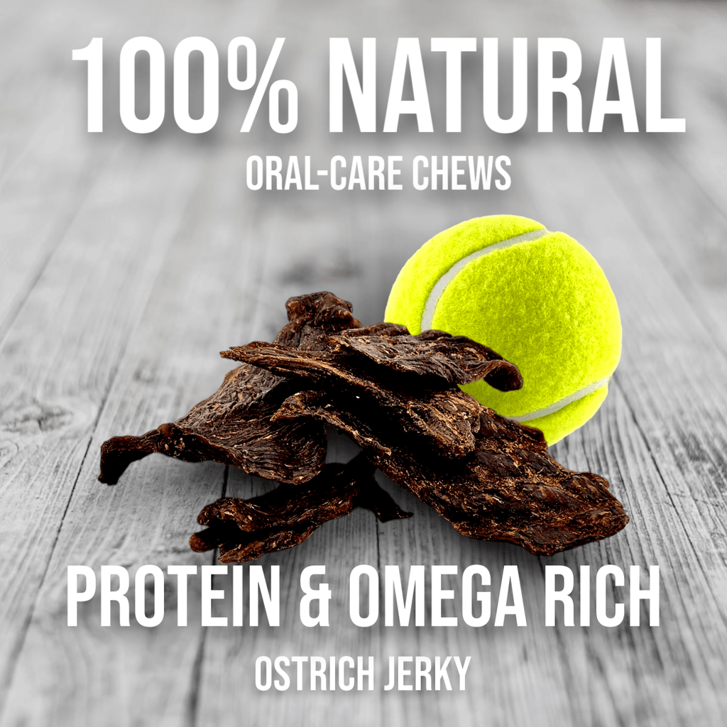 Tasty Ostrich Jerky (2oz): The Protein-Packed, Dental-Health Chew for Dogs of All Sizes
