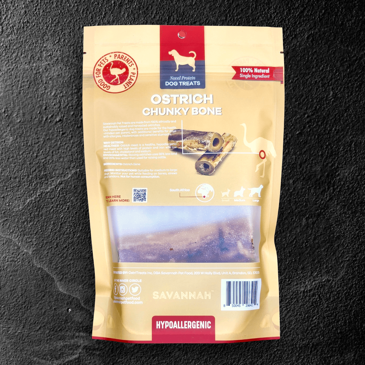 Ostrich Chunky Bones (4" x 2" - 2 Pack): The Long-Lasting, Flavor-Packed Bones for Small to Medium Dogs