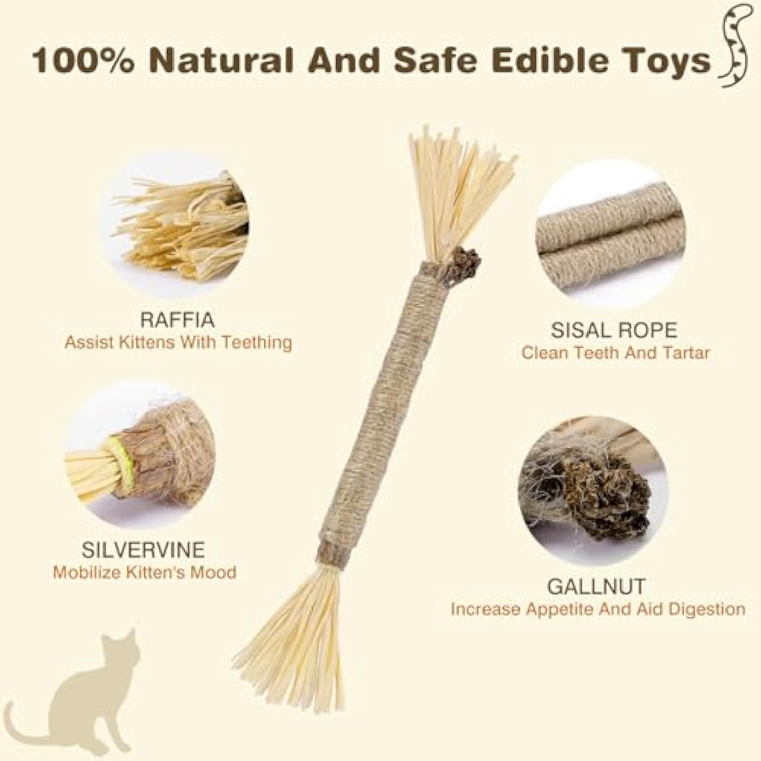 Silvervine Chew Sticks for Cats (3-Pack, Thick)