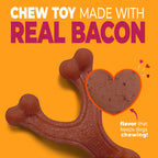 Nylabone Strong Chew Wishbone Dog Chew Toy Bacon Small