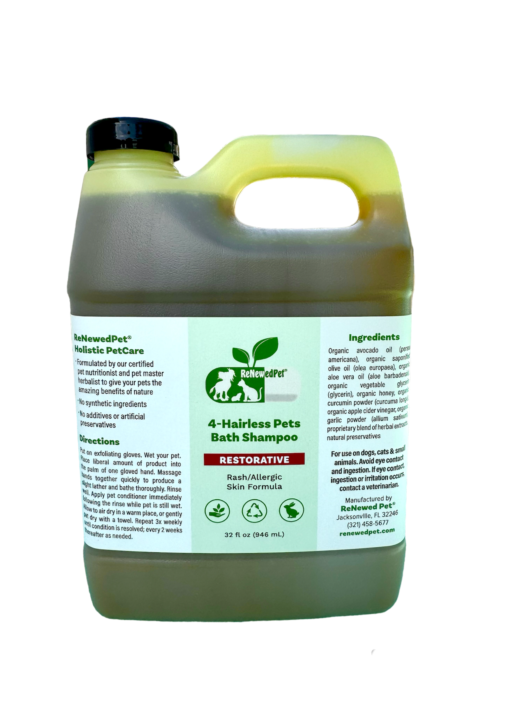 4-HAIRLESS PETS RESTORATIVE BATH SHAMPOO