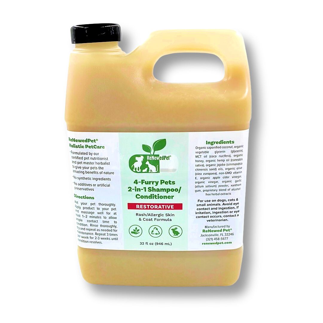 4-FURRY PETS 2-IN-1 * RESTORATIVE SHAMPOO & CONDITIONER