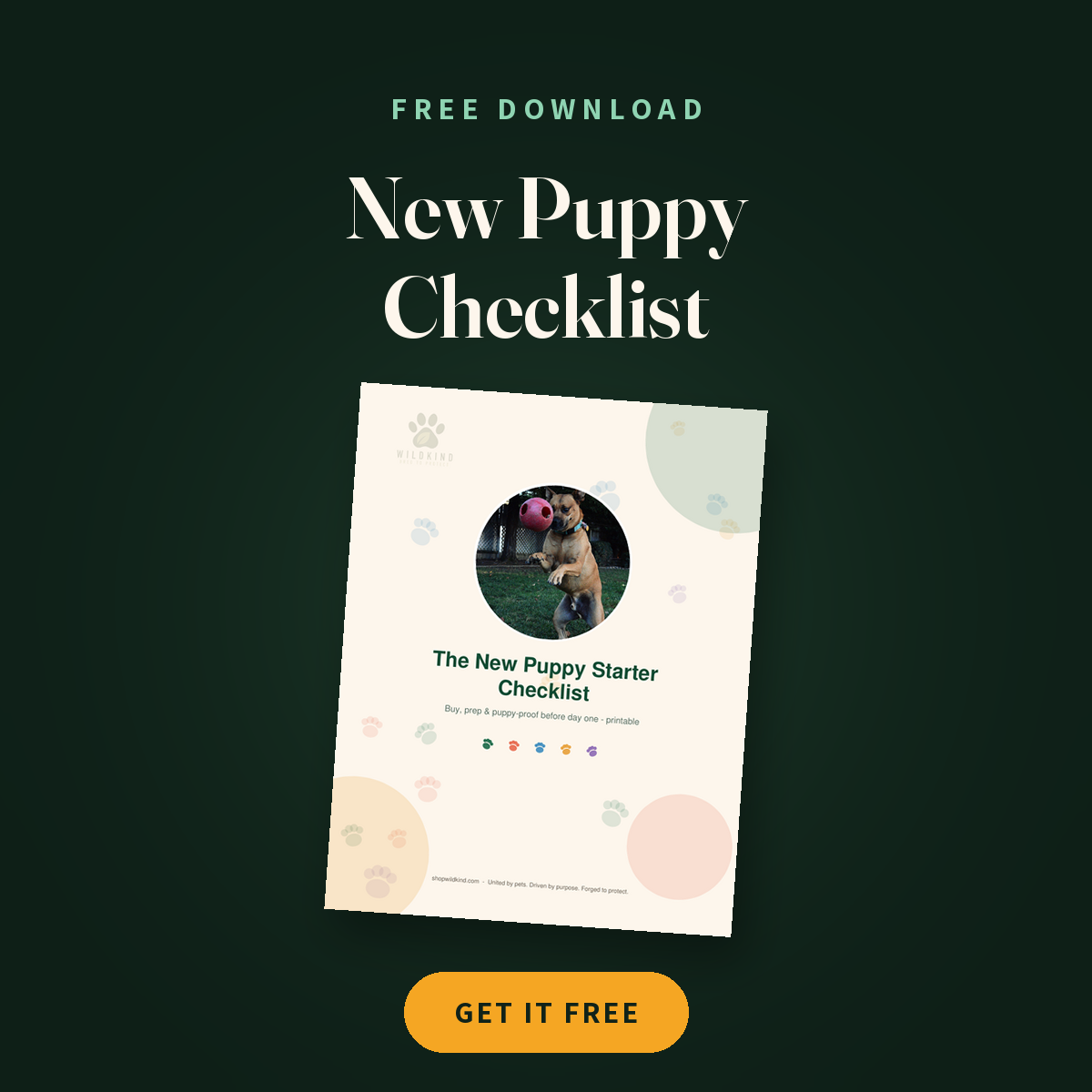 FREE: The New Puppy Starter Checklist cover