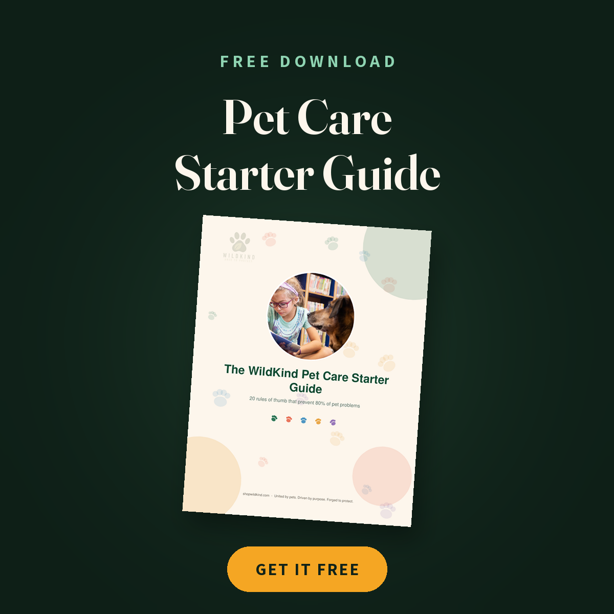 FREE: The WildKind Pet Care Starter Guide cover